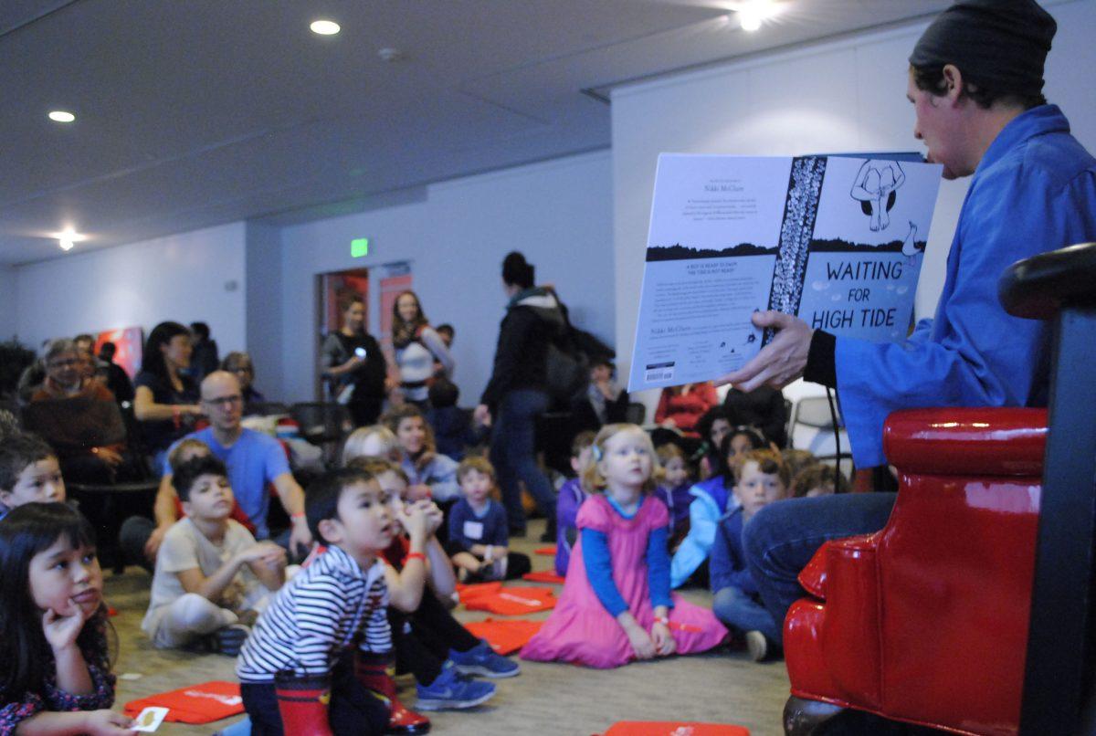 Children and parents listen to a book reading preview at Wordstock 2015-2016. Wordstock is heading into its 33rd year.   Photo by Literary Arts