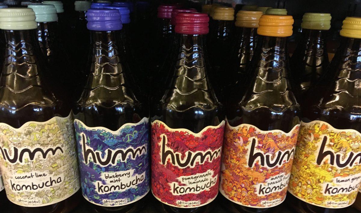 Bottles of Humm Kombucha are displayed at a grocery store. The company recently announced plans to expand to Roanoke, Virginia. Photo by Kathy White.