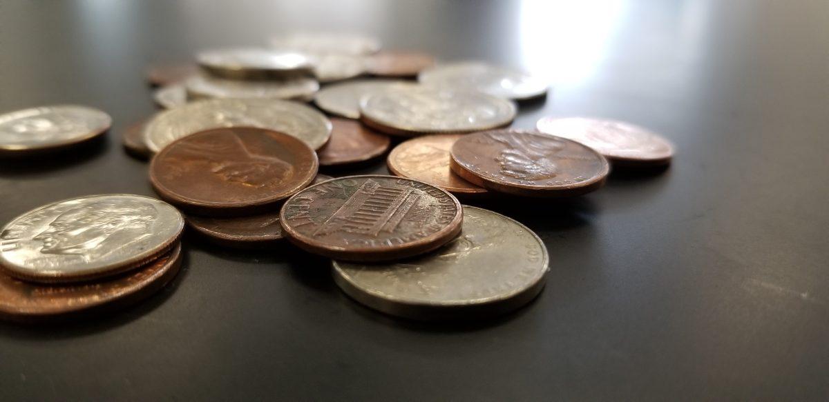 Many don’t see the value that these coins have; despite their neglected appearance, they can still be used in everyday life. Spare change can be donated, used for bus fair, exchanged for cash, and more. Photo by Jackson Hartigan.