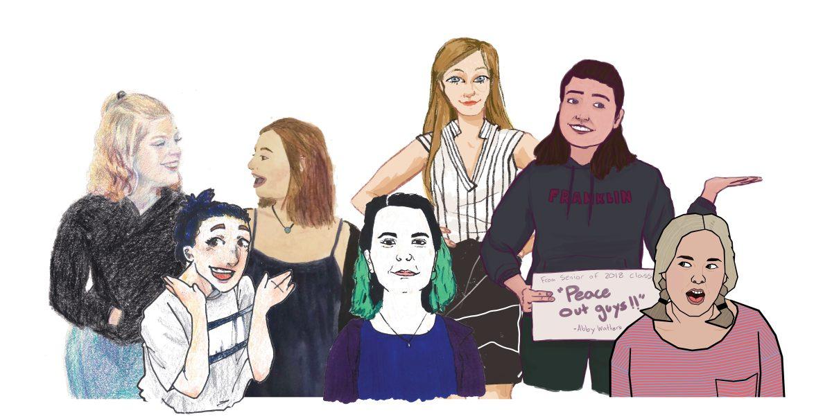 Post members from left to right: Perry Overby, Kaley Seeberger, Maya Horten, Adriane Burk, Lucy Shadburne, Abby Waters, and Anna Maré.
