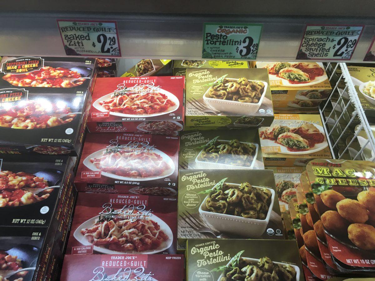 The frozen food section of a SE Portland Trader Joe’s. This popular grocery store is known for its delicious and affordable meal options. Photo by Wren Helzer-Florer.