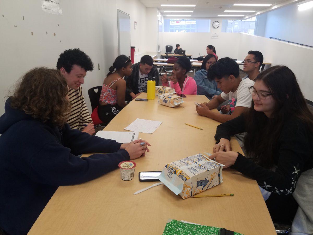 An ASB discussion during Advanced Leadership. Members of the student government are divided into committees each cycle where they focus on a specific upcoming event.  Photo by Nathan Wilk.