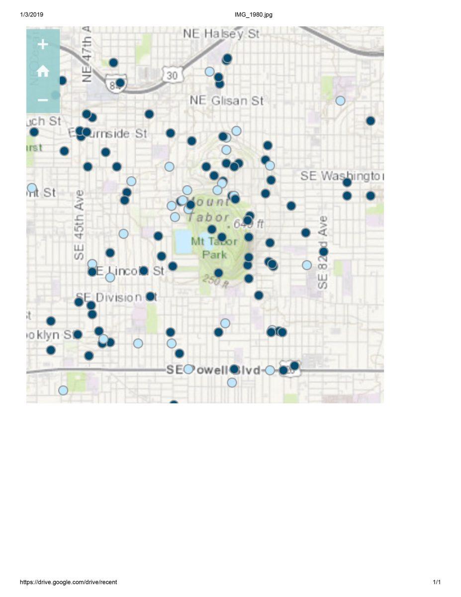 Portland Urban Coyote Project’s Sightings map, these are only the sightings reported in 2018.