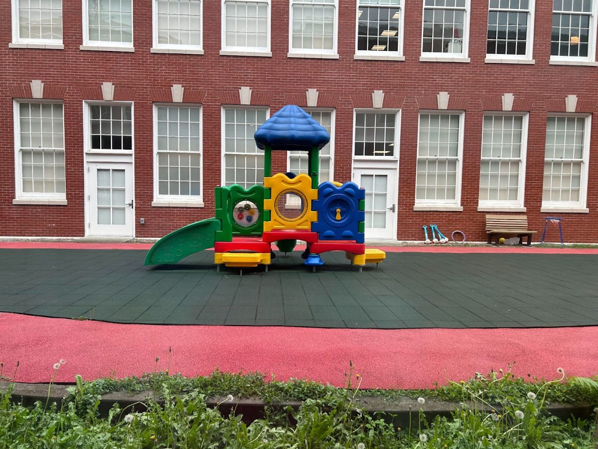 A colorful play structure, located in the courtyard outside of Franklin’s branch of the Albina Early Head Start. This program has provided essential childcare to families all over Portland since 1965. Photo by 