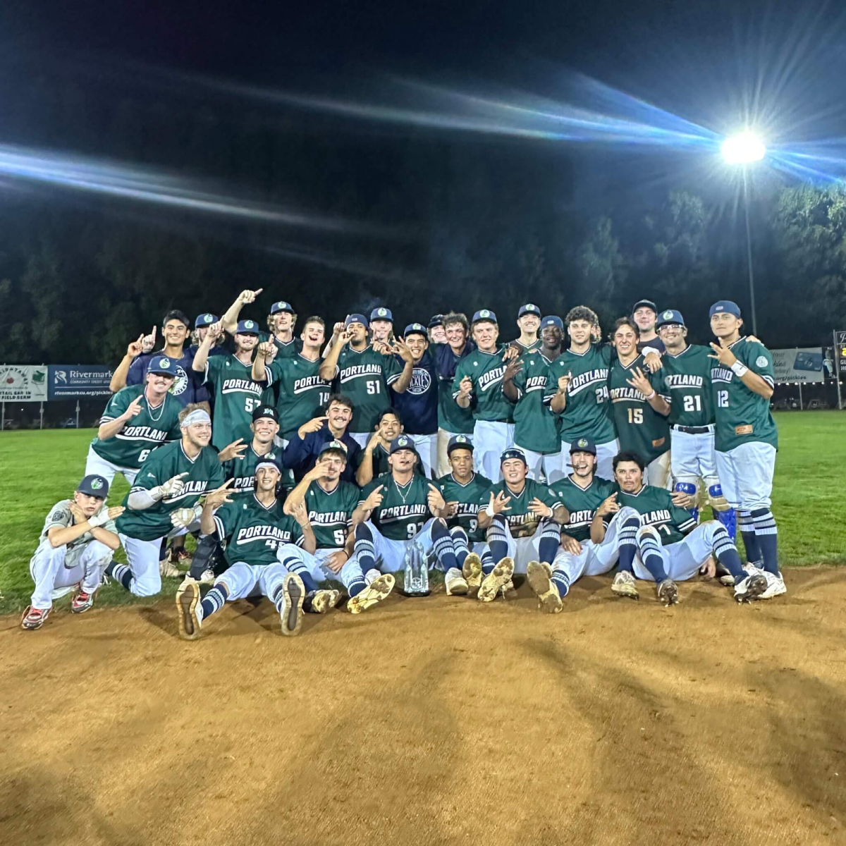 The Portland Pickles at Walker Stadium after winning the West Coast League (WCL) championship on Aug. 16. The hard fought victory earned the Pickles their first championship title since the team’s founding in 2015. Photo via the Portland Pickles.
