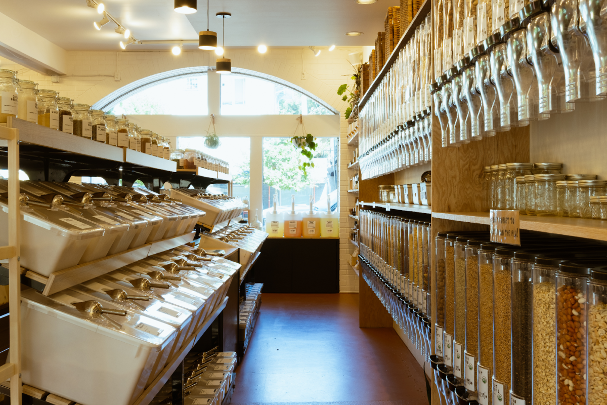 Realm Refillery is a no-waste grocery store in Northeast Portland. This and many other similar businesses in Portland are here to help you live more sustainably. Photo by Tyler Carey.