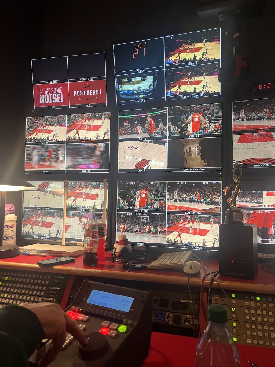 High Post, the Portland Trail Blazers replay and video editing room. For professional sports games to operate smoothly for their audiences, there are many moving parts and people involved. Photo by 