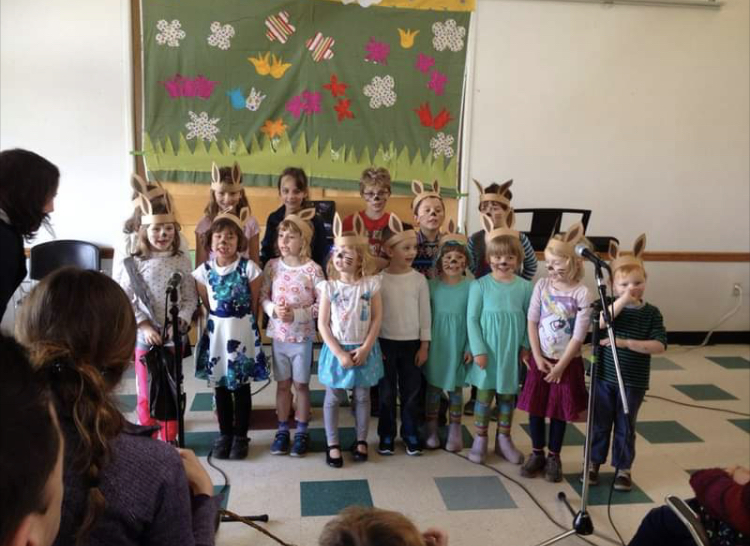 Photo caption: Children gathered together at an Easter celebration at the Czech School of Portland. All of these children grew up multilingual, further shaping them into who they are today. Photo by Leona Salewsky. 