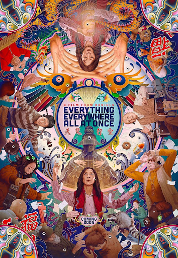 The colorful movie poster of “Everything Everywhere All At Once.” This is a popular film with Asian representation, something that has long been lacking in Hollywood. Photo via A24.