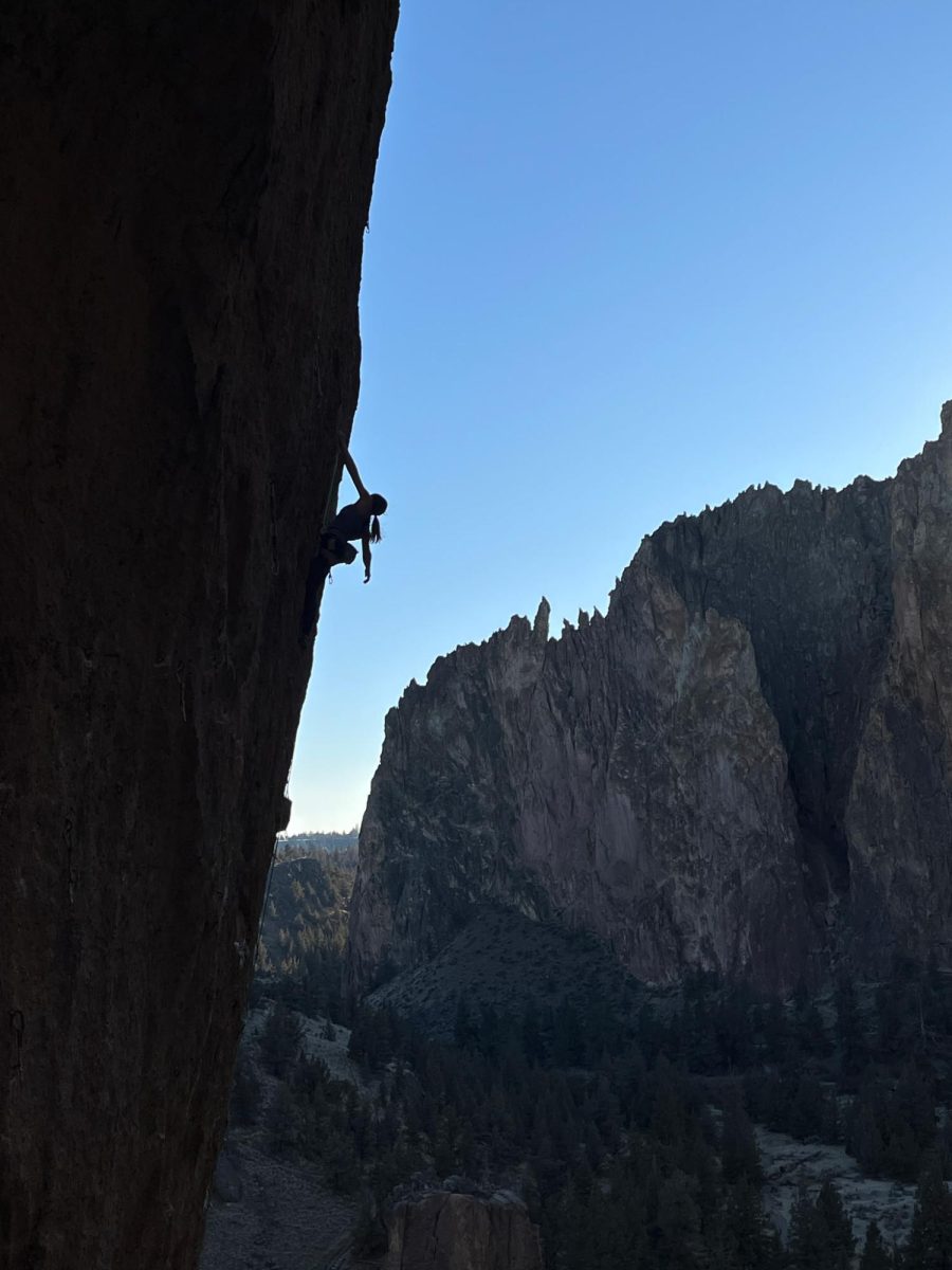 Charlotte Wylde, outdoor climbing at Smith Rock. Wylde’s climbing journey has not been a straightforward one, but she has learned exceptional perseverance along the way. Photo via Charlotte Wylde. 