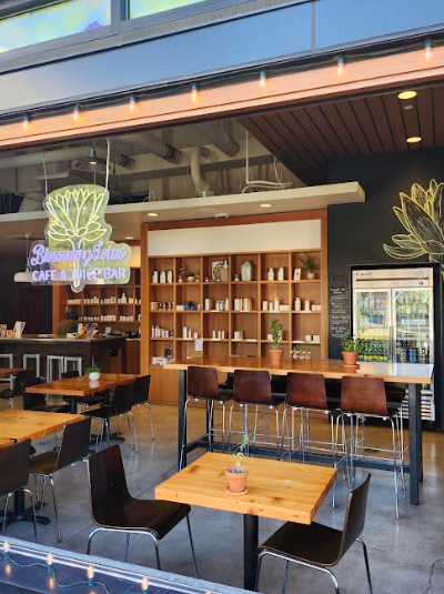 Blossoming Lotus Café & Juice Bar, serving organic vegan dishes, is located within Root Whole Body Health Inc.  It is one of the many growing and creative vegan restaurants across the city. Photo by Isabel La Puente Lafrenz.