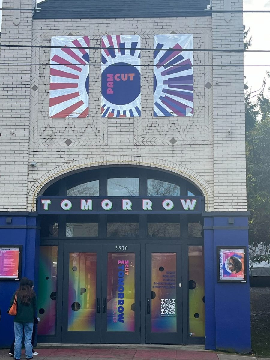 The exterior of the Tomorrow Theater, located on SE Division street. The Tomorrow is an independent local theater, run by the Portland Art Museum.