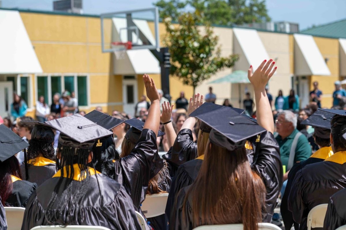 Students at a graduation ceremony for an Oregon Youth Authority (OYA) youth facility. Youth in the justice system at both the county and state levels receive education corresponding to their individual situations. Photo by Beth Conyers.