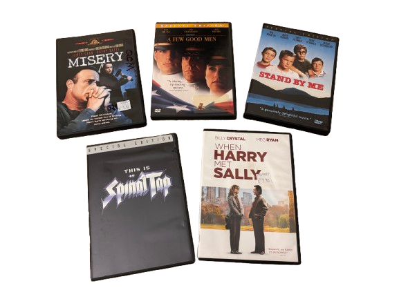 Robert Reiner’s films, showcased by a variety of DVD covers. These posters demonstrate his versatility across genres.