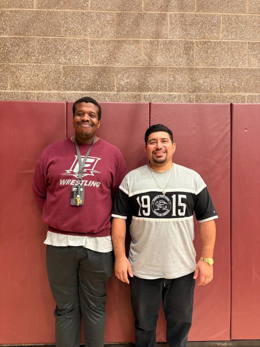 Kilsi Naanee (left), and Martin Rodriguez (right) appear for their first season as head coaches of the Franklin men’s and women’s wrestling teams at the Cleveland vs. Franklin Dual Meet December 17. They are both excited to bring new ideas and further the teams’ impact and performance throughout the season.
