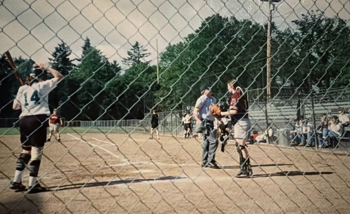 A 1997 softball game at Erv Lind Stadium located in Northeast Portland. Even today, Erv Lind Stadium is used for softball games throughout the year, including games played by the Franklin varsity softball team. Photo via Gina Aman.