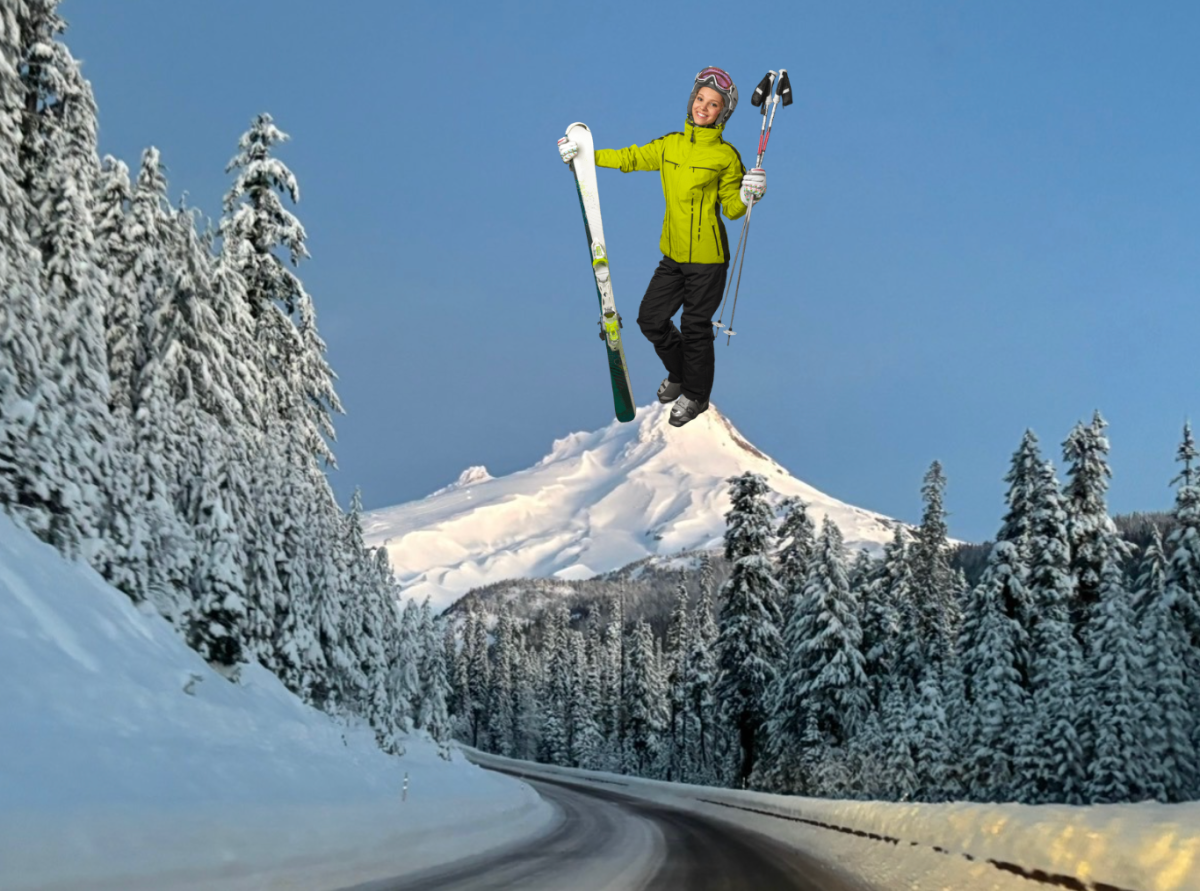 Mt. Hood is the Olympic training ground for many Oregon athletes competing in the 2026 Winter Olympics. Oregon sent four athletes to compete in half pipe, big air, and alpine skiing competitions from Feb. 6 to Feb. 22. Graphic by Cleo Craig. 