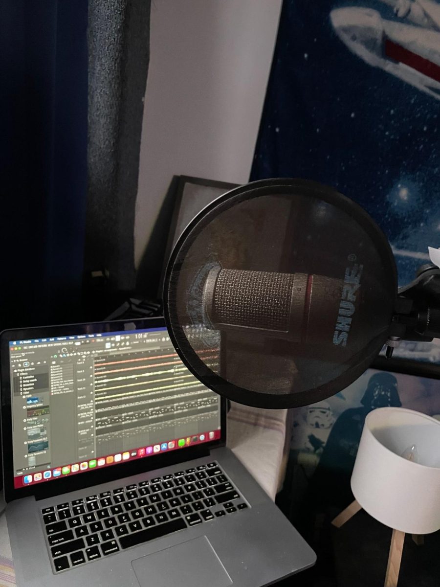 An open computer displaying FL Studio, a common program used for music production. This particular setup belongs to Ylo, a local producer that goes to Franklin. Photo by Arlo Wells.